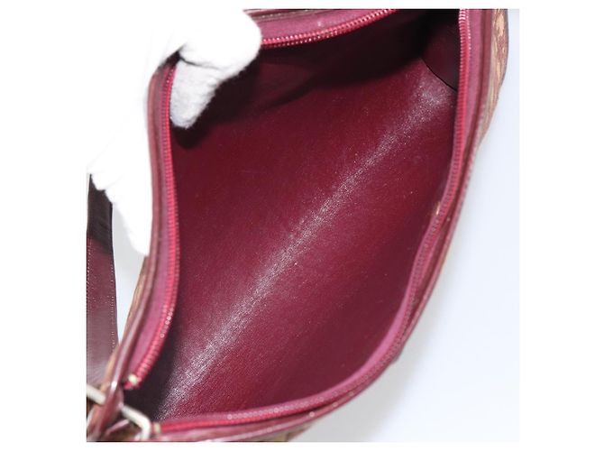 Borsa a Spalla in Tela Trotter Christian Dior Rossa Oro Auth 160953 Rosso D'oro - vista 12
