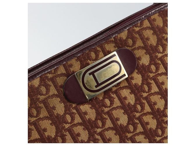 Borsa a Spalla in Tela Trotter Christian Dior Rossa Oro Auth 160953 Rosso D'oro - vista 17