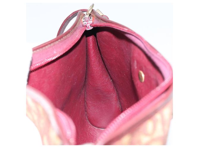Borsa a Spalla in Tela Trotter Christian Dior Rossa Oro Auth 160953 Rosso D'oro - vista 18