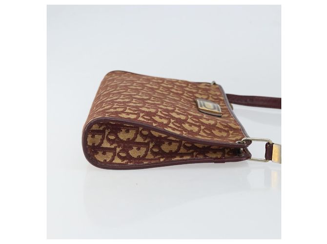 Borsa a Spalla in Tela Trotter Christian Dior Rossa Oro Auth 160953 Rosso D'oro - vista 3