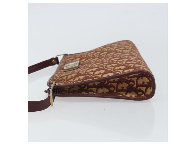 Borsa a Spalla in Tela Trotter Christian Dior Rossa Oro Auth 160953 Rosso D'oro - vista 4