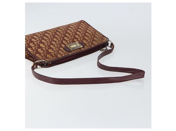 Borsa a Spalla in Tela Trotter Christian Dior Rossa Oro Auth 160953 Rosso D'oro - vista 7