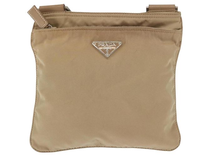 Borsa a Spalla PRADA Nylon Beige Argento Autentica 160510 - vista 13
