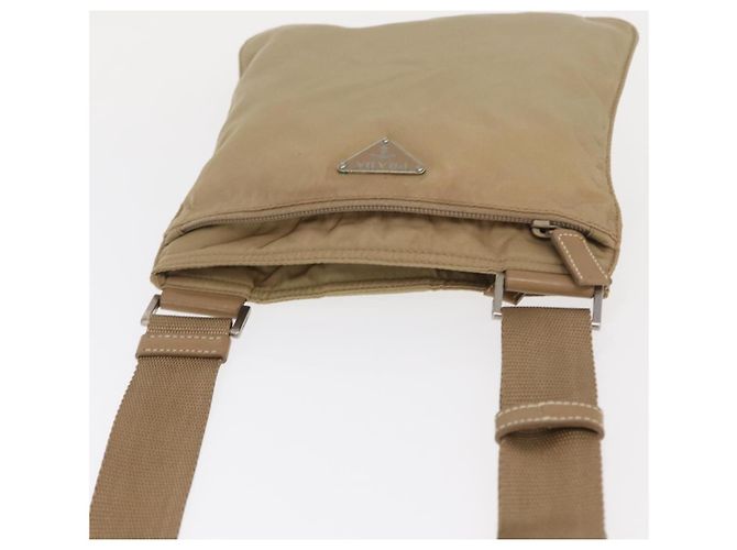 Borsa a Spalla PRADA Nylon Beige Argento Autentica 160510 - vista 6