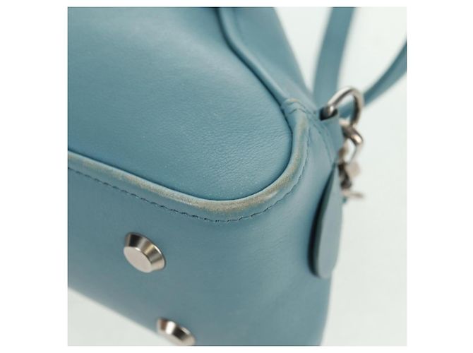 Balenciaga Borsa a mano Triangle S in pelle 2 in 1 blu chiaro argento 476975 Auth 161230 - vista 14