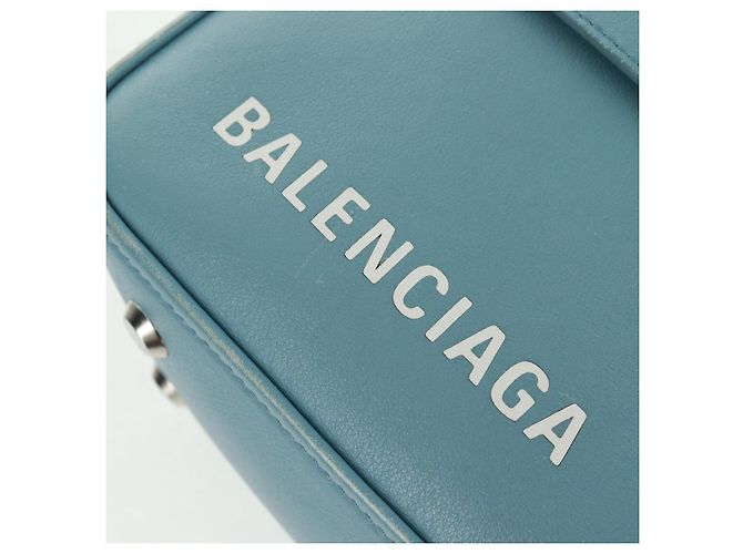 Balenciaga Borsa a mano Triangle S in pelle 2 in 1 blu chiaro argento 476975 Auth 161230 - vista 17
