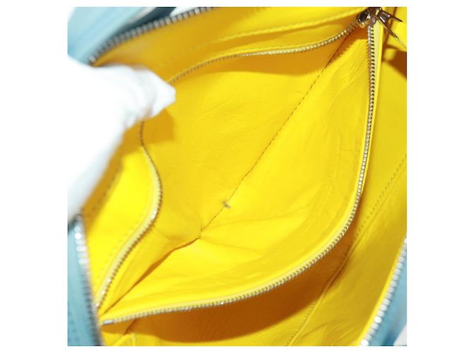 Balenciaga Borsa a mano Triangle S in pelle 2 in 1 blu chiaro argento 476975 Auth 161230 - vista 23
