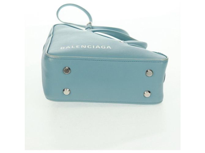 Balenciaga Borsa a mano Triangle S in pelle 2 in 1 blu chiaro argento 476975 Auth 161230 - vista 6