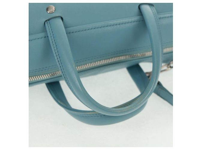 Balenciaga Borsa a mano Triangle S in pelle 2 in 1 blu chiaro argento 476975 Auth 161230 - vista 7