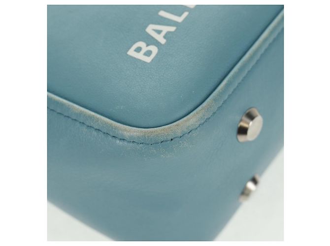 Balenciaga Borsa a mano Triangle S in pelle 2 in 1 blu chiaro argento 476975 Auth 161230 - vista 9