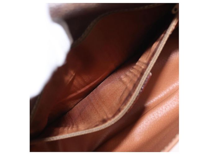 Céline Borsa a Spalla in Tela Macadam CELINE in Pelle PVC Marrone Oro Auth 161505 D'oro - vista 11