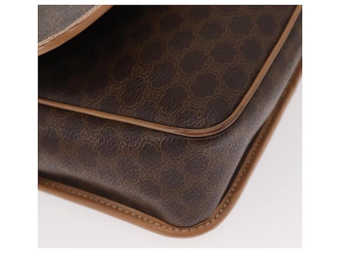 Céline Borsa a Spalla in Tela Macadam CELINE in Pelle PVC Marrone Oro Auth 161505 D'oro - vista 14