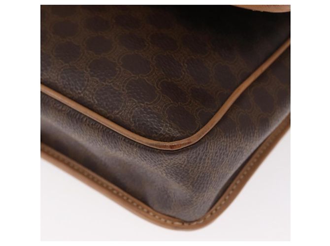 Céline Borsa a Spalla in Tela Macadam CELINE in Pelle PVC Marrone Oro Auth 161505 D'oro - vista 15