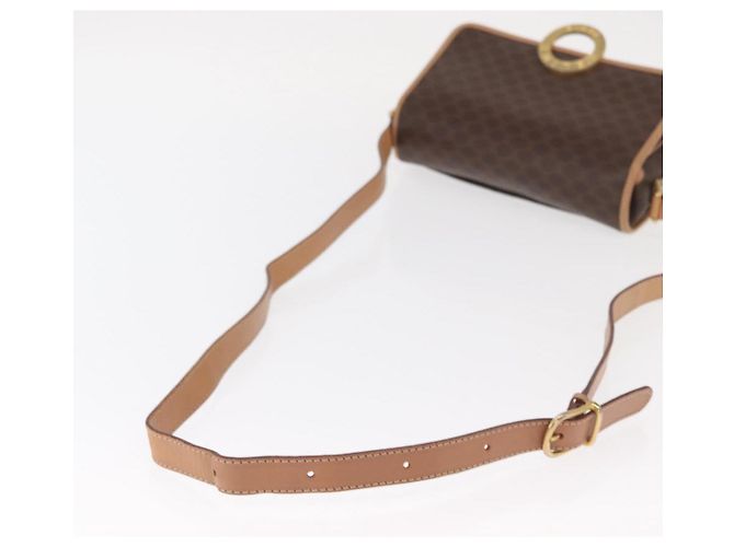 Céline Borsa a Spalla in Tela Macadam CELINE in Pelle PVC Marrone Oro Auth 161505 D'oro - vista 7