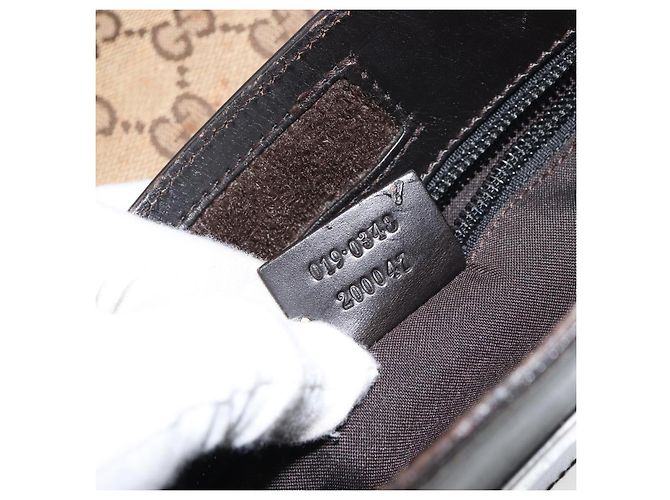 Borsa a Spalla GG Canvas Gucci Beige Argento 019 0348 Auth 161082 - vista 12