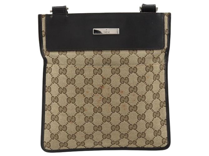 Borsa a Spalla GG Canvas Gucci Beige Argento 019 0348 Auth 161082 - vista 13