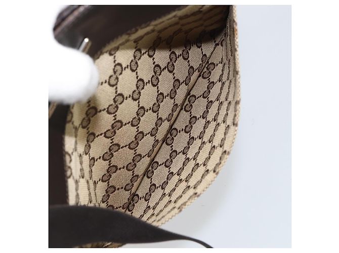 Borsa a Spalla GG Canvas Gucci Beige Argento 019 0348 Auth 161082 - vista 23