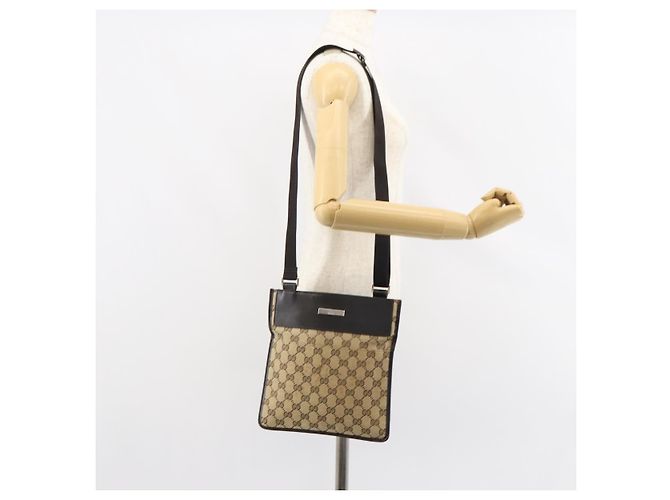 Borsa a Spalla GG Canvas Gucci Beige Argento 019 0348 Auth 161082 - vista 24