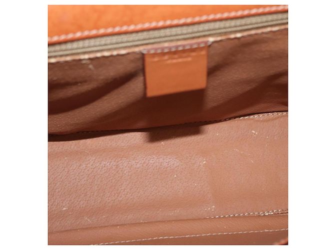 Céline Borsa a Spalla in Tela Macadam CELINE in Pelle PVC Marrone Oro Auth 161521 D'oro - vista 11