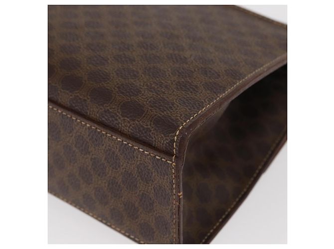 Céline Borsa a Spalla in Tela Macadam CELINE in Pelle PVC Marrone Oro Auth 161521 D'oro - vista 17