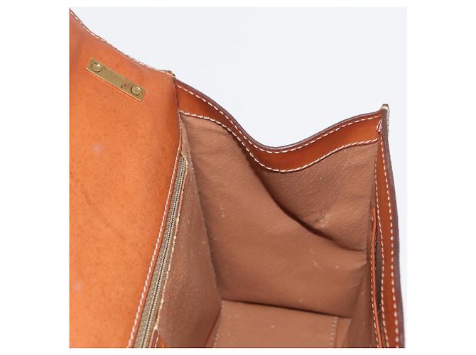 Céline Borsa a Spalla in Tela Macadam CELINE in Pelle PVC Marrone Oro Auth 161521 D'oro - vista 20