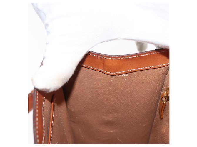Céline Borsa a Spalla in Tela Macadam CELINE in Pelle PVC Marrone Oro Auth 161521 D'oro - vista 21