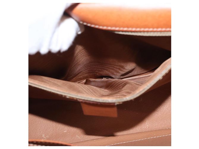 Céline Borsa a Spalla in Tela Macadam CELINE in Pelle PVC Marrone Oro Auth 161521 D'oro - vista 24