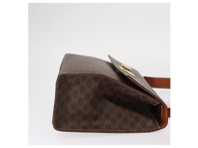 Céline Borsa a Spalla in Tela Macadam CELINE in Pelle PVC Marrone Oro Auth 161521 D'oro - vista 3