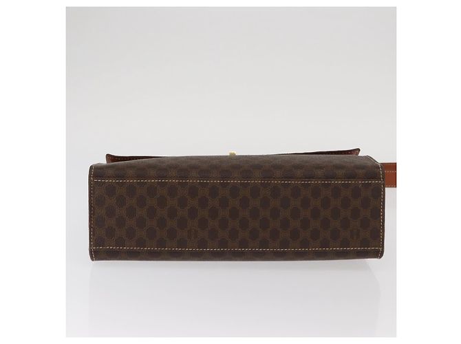 Céline Borsa a Spalla in Tela Macadam CELINE in Pelle PVC Marrone Oro Auth 161521 D'oro - vista 5