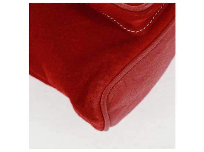 Bamboo GUCCI Bambus-Rucksack Wildleder Rot Gold 003 1998 0030 Auth gh1510 Golden - Ansicht 15
