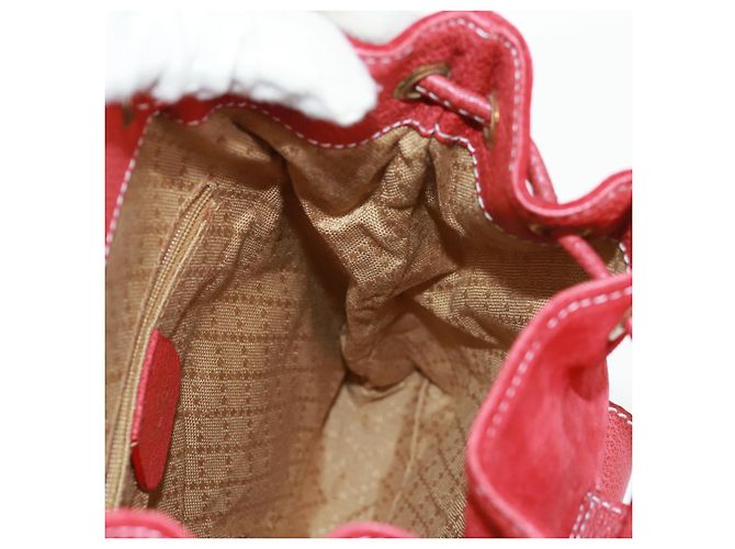 Bamboo GUCCI Bambus-Rucksack Wildleder Rot Gold 003 1998 0030 Auth gh1510 Golden - Ansicht 24