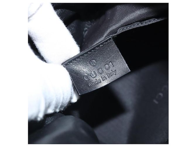 Borsa a Spalla in Pelle Nera GUCCI 001 3378 3754 Auth 161717 Nero - vista 18
