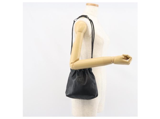 Borsa a Spalla in Pelle Nera GUCCI 001 3378 3754 Auth 161717 Nero - vista 21