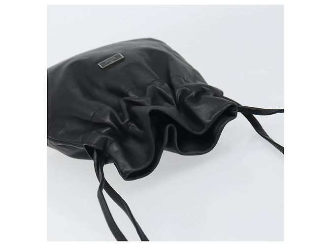 Borsa a Spalla in Pelle Nera GUCCI 001 3378 3754 Auth 161717 Nero - vista 6
