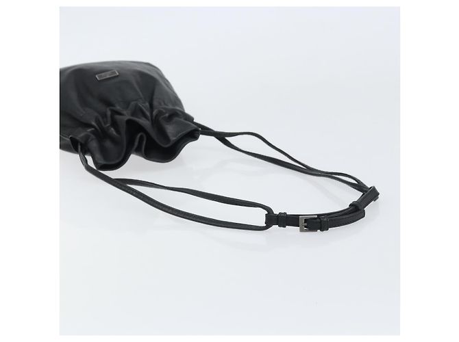 Borsa a Spalla in Pelle Nera GUCCI 001 3378 3754 Auth 161717 Nero - vista 7