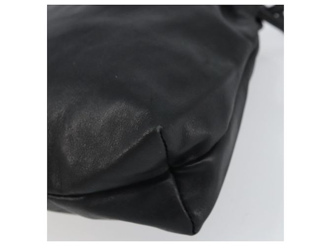 Borsa a Spalla in Pelle Nera GUCCI 001 3378 3754 Auth 161717 Nero - vista 9