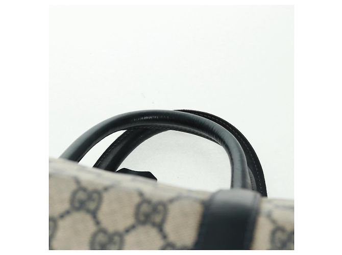 Gucci Borsa Boston GG Supreme in PVC Navy Gold Auth gh1530 D'oro Blu navy - vista 14