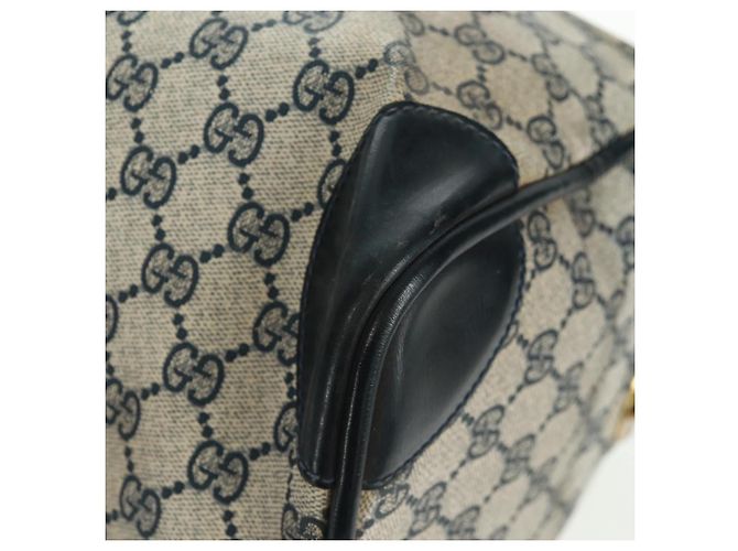 Gucci Borsa Boston GG Supreme in PVC Navy Gold Auth gh1530 D'oro Blu navy - vista 17