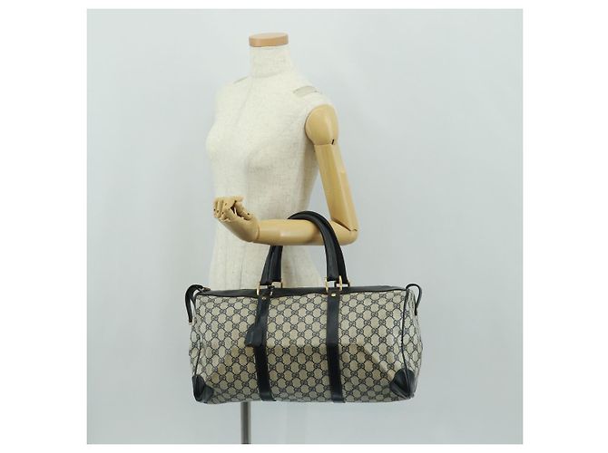 Gucci Borsa Boston GG Supreme in PVC Navy Gold Auth gh1530 D'oro Blu navy - vista 23