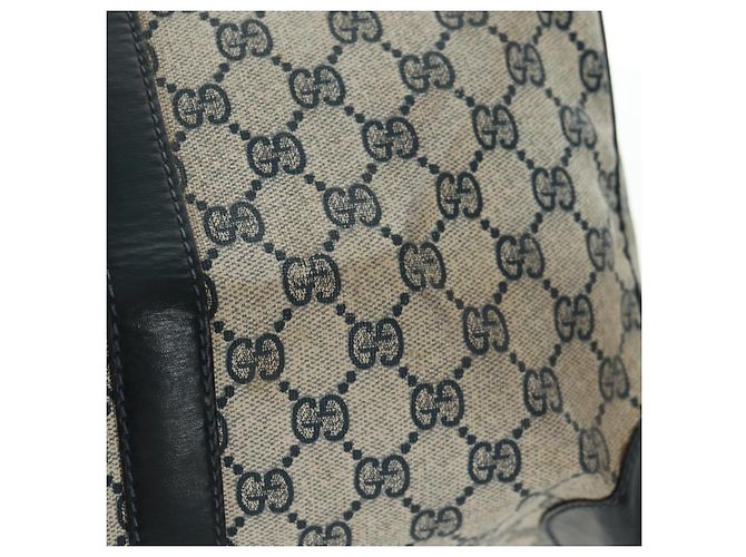 Gucci Borsa Boston GG Supreme in PVC Navy Gold Auth gh1530 D'oro Blu navy - vista 3