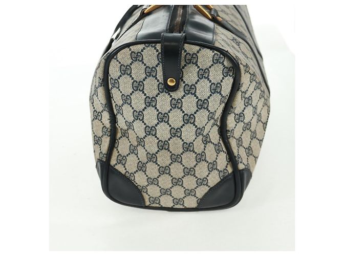 Gucci Borsa Boston GG Supreme in PVC Navy Gold Auth gh1530 D'oro Blu navy - vista 4