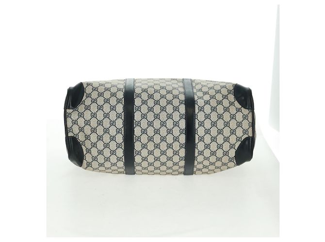 Gucci Borsa Boston GG Supreme in PVC Navy Gold Auth gh1530 D'oro Blu navy - vista 6