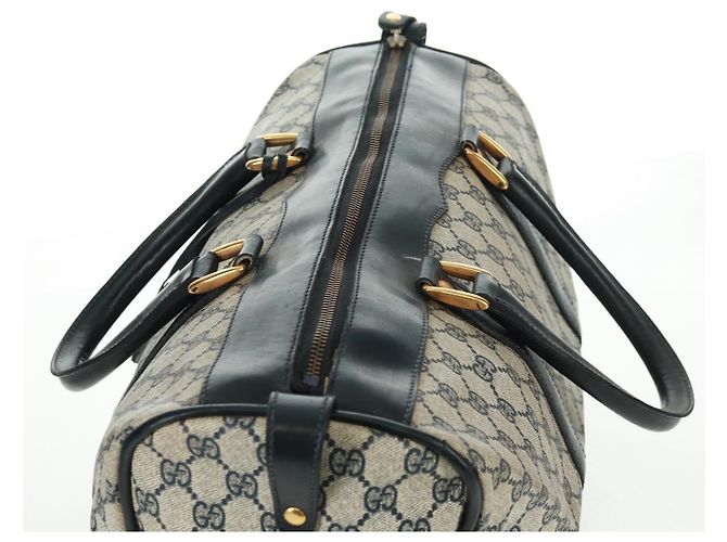 Gucci Borsa Boston GG Supreme in PVC Navy Gold Auth gh1530 D'oro Blu navy - vista 7