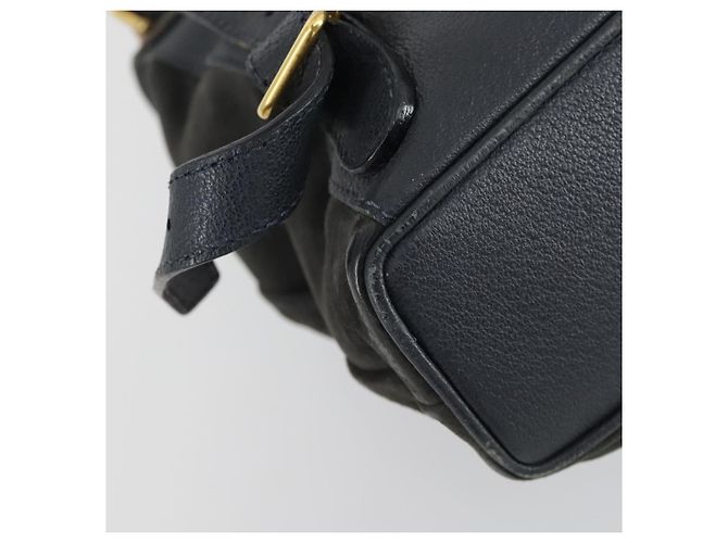 Zaino in suede Gucci Bamboo blu navy oro 003 1705 0030 Auth 158464 D'oro - vista 10