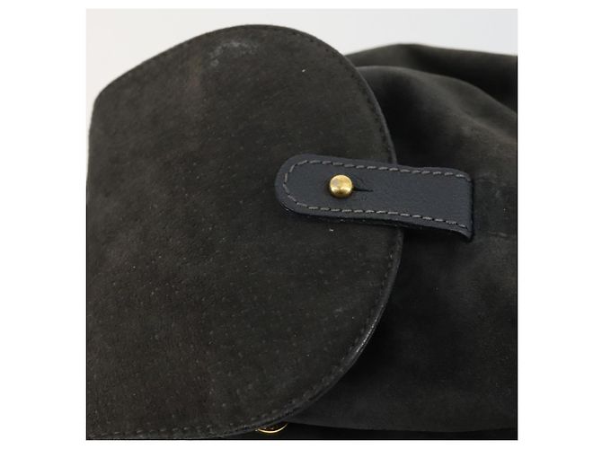 Zaino in suede Gucci Bamboo blu navy oro 003 1705 0030 Auth 158464 D'oro - vista 18