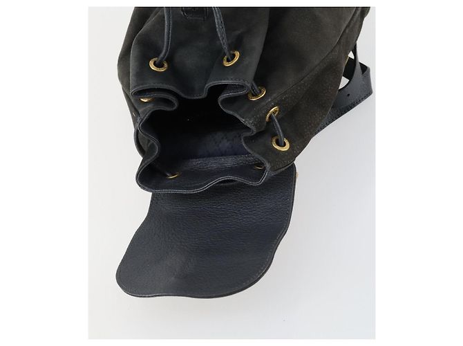 Zaino in suede Gucci Bamboo blu navy oro 003 1705 0030 Auth 158464 D'oro - vista 20