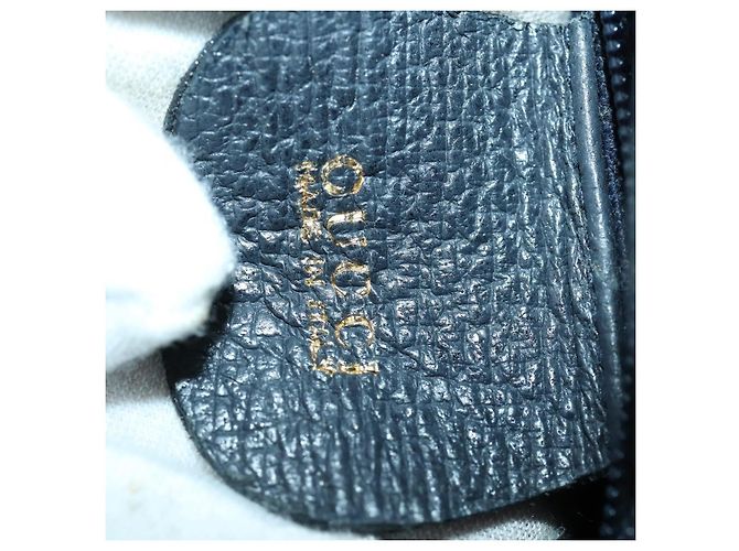 Zaino in suede Gucci Bamboo blu navy oro 003 1705 0030 Auth 158464 D'oro - vista 23