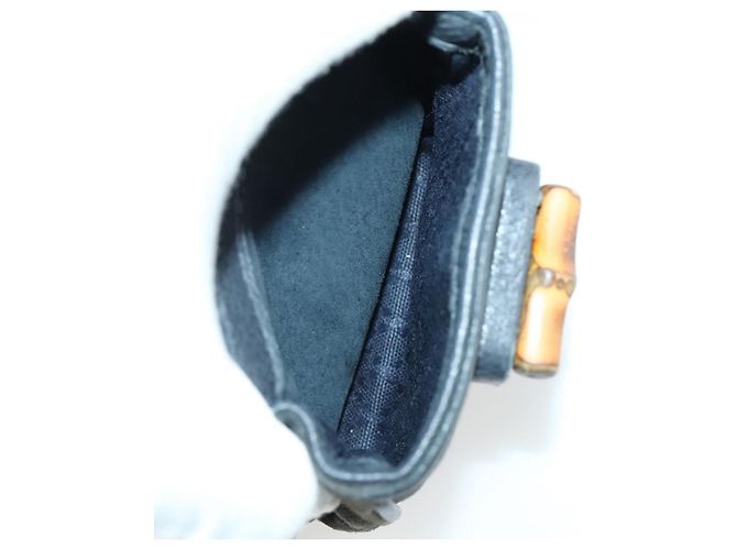 Zaino in suede Gucci Bamboo blu navy oro 003 1705 0030 Auth 158464 D'oro - vista 27