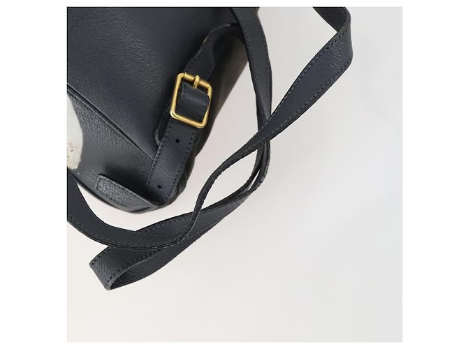 Zaino in suede Gucci Bamboo blu navy oro 003 1705 0030 Auth 158464 D'oro - vista 9