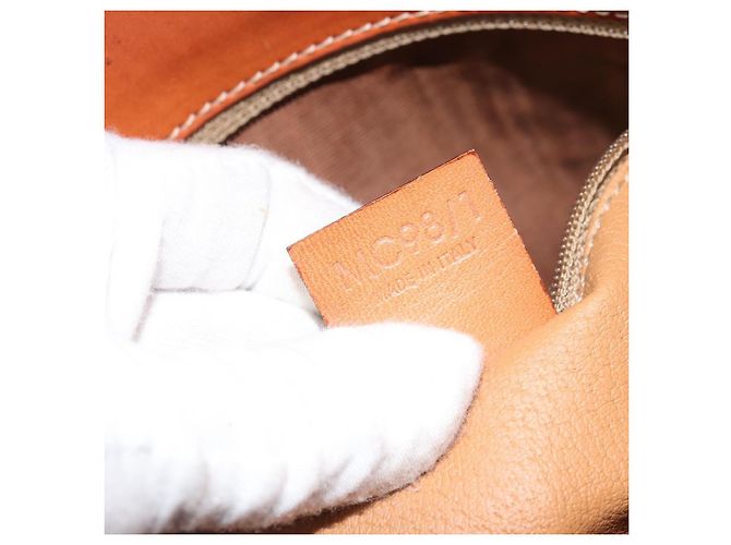 Céline Borsa a mano in tela Macadam CELINE in pelle PVC marrone oro Auth 161274 D'oro - vista 12